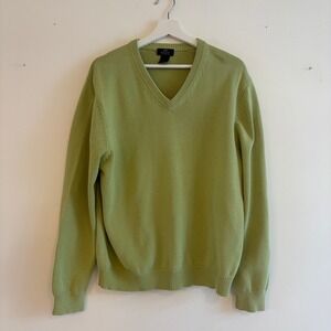 Brooks Brothers 346 Men's V-Neck Sweater‎ Olive Green Supima Cotton Size Medium